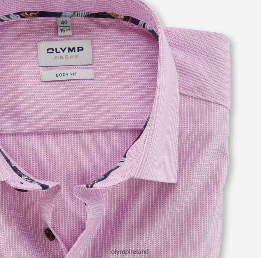 Clothing OLYMP Level Five Body Fit, Business Shirt, New York Kent, Rose 24L846370