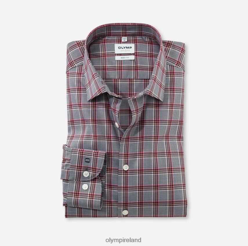 Clothing OLYMP Level Five Body Fit, Business Shirt, New York Kent, Rosewood 24L846623