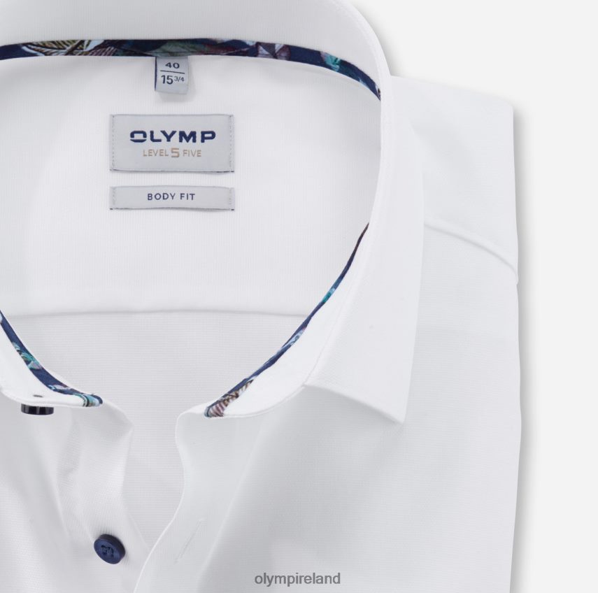 Clothing OLYMP Level Five Body Fit, Business Shirt, New York Kent, White 24L846345