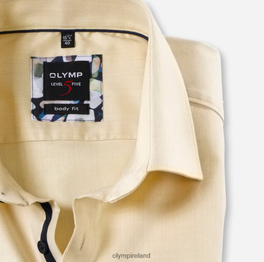 Clothing OLYMP Level Five Body Fit, Business Shirt, New York Kent, Yellow 24L846826