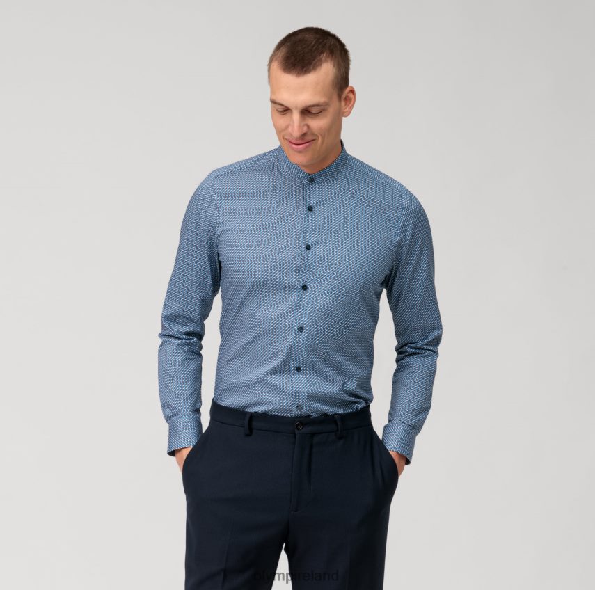 Clothing OLYMP Level Five Body Fit, Business Shirt, Stand-Up Collar, Marine 24L846525