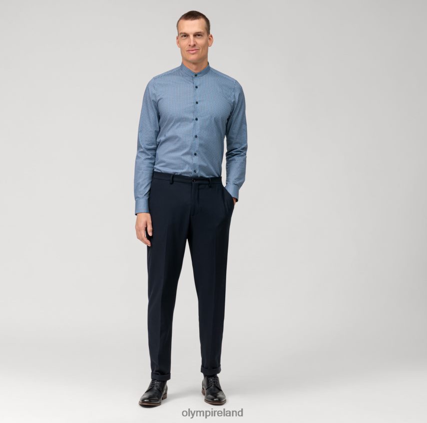 Clothing OLYMP Level Five Body Fit, Business Shirt, Stand-Up Collar, Marine 24L846525