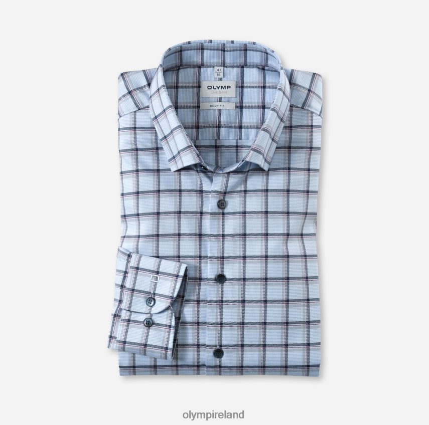 Clothing OLYMP Level Five Body Fit, Business Shirt, Under Button-Down, Bleu 24L846750