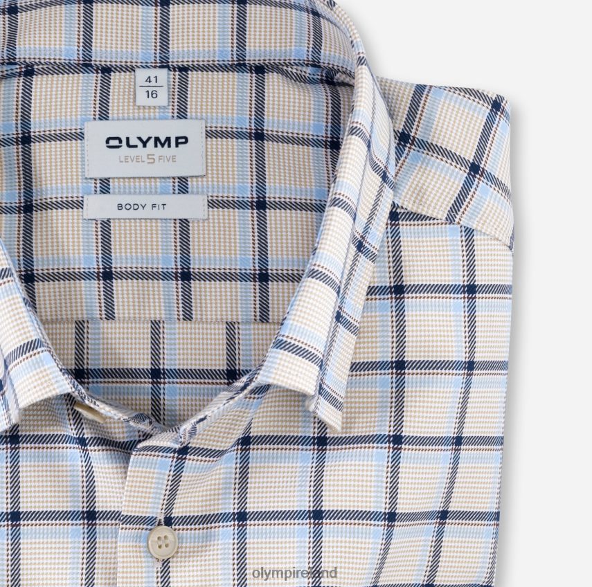 Clothing OLYMP Level Five Body Fit, Business Shirt, Under Button-Down, Natural 24L846743