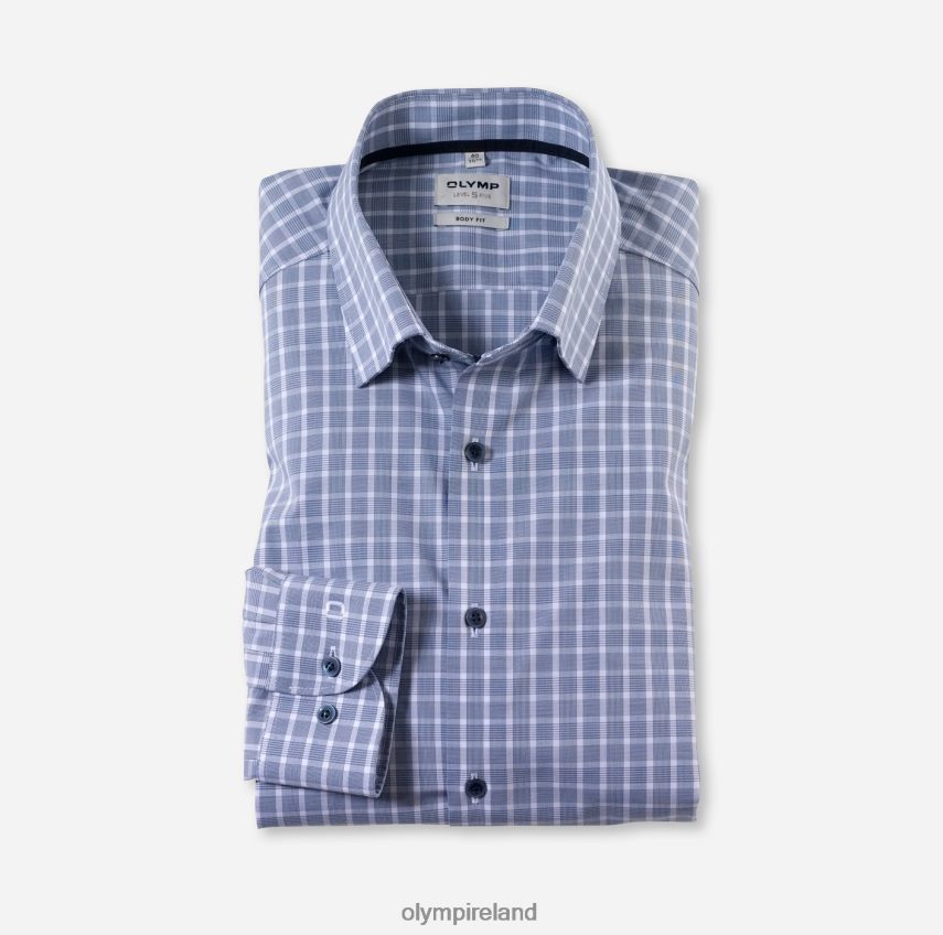 Clothing OLYMP Level Five Body Fit, Business Shirt, Under Button-Down, Smoke Blue 24L846706