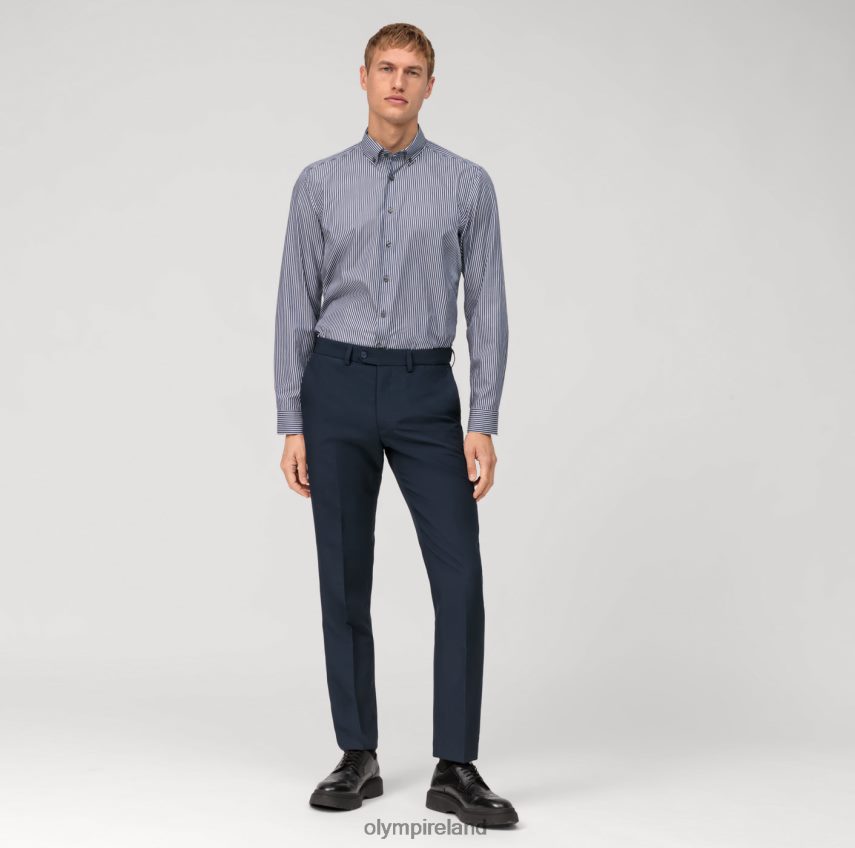 Clothing OLYMP Level Five Garment Washed Body Fit, Business Shirt, Button-Down, Marine 24L846493