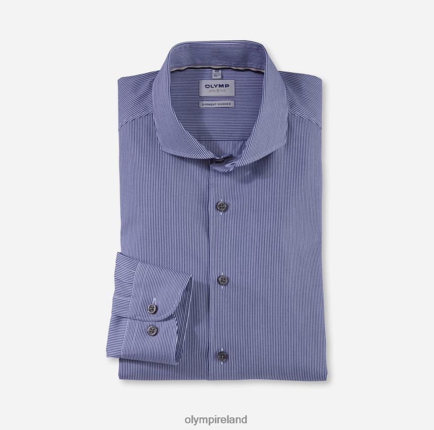 Clothing OLYMP Level Five Garment Washed Body Fit, Business Shirt, Cutaway, Marine 24L846572