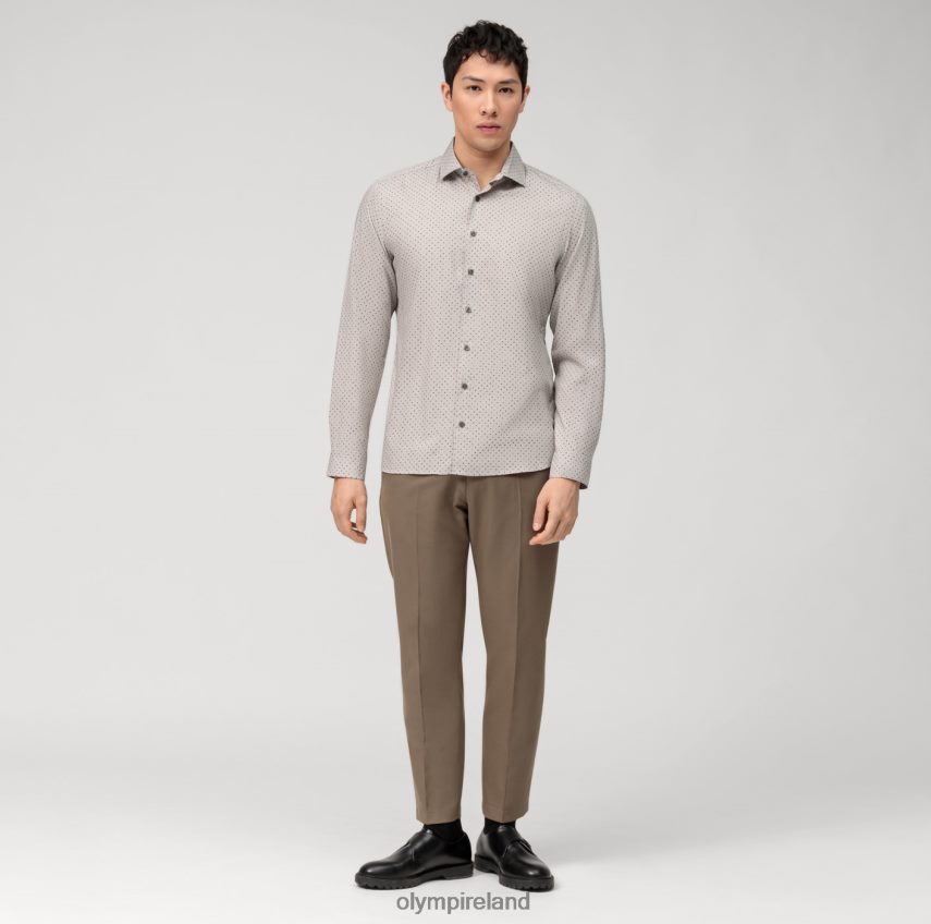 Clothing OLYMP Level Five Garment Washed Body Fit, Business Shirt, Kent, Reddish Brown 24L846564