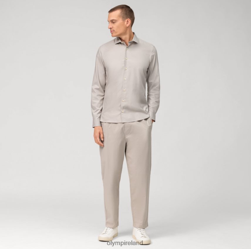 Clothing OLYMP Level Five Garment Washed Body Fit, Business Shirt, Kent, Taupe 24L846530