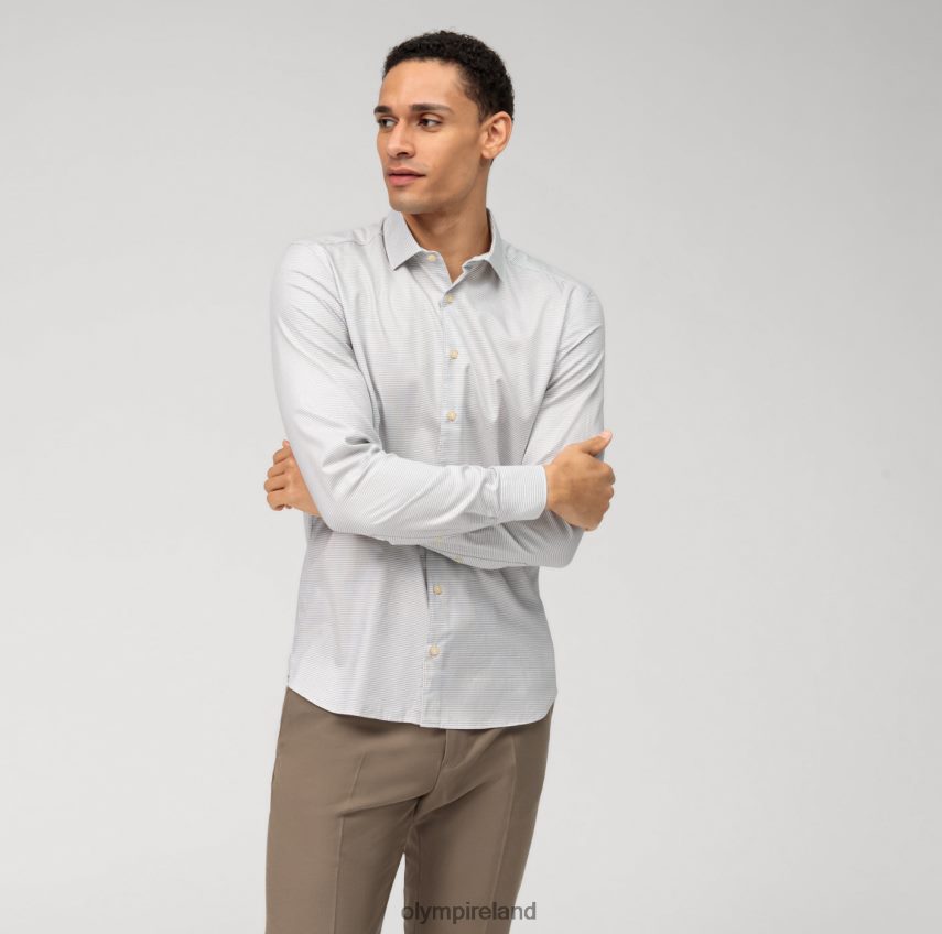 Clothing OLYMP Level Five Garment Washed Body Fit, Business Shirt, Kent, Taupe 24L846568