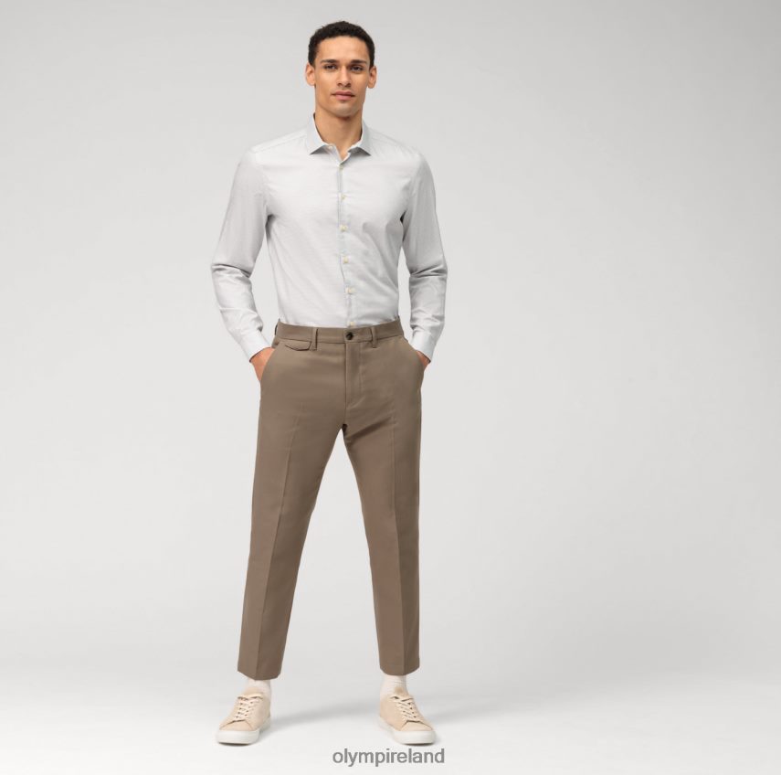 Clothing OLYMP Level Five Garment Washed Body Fit, Business Shirt, Kent, Taupe 24L846568