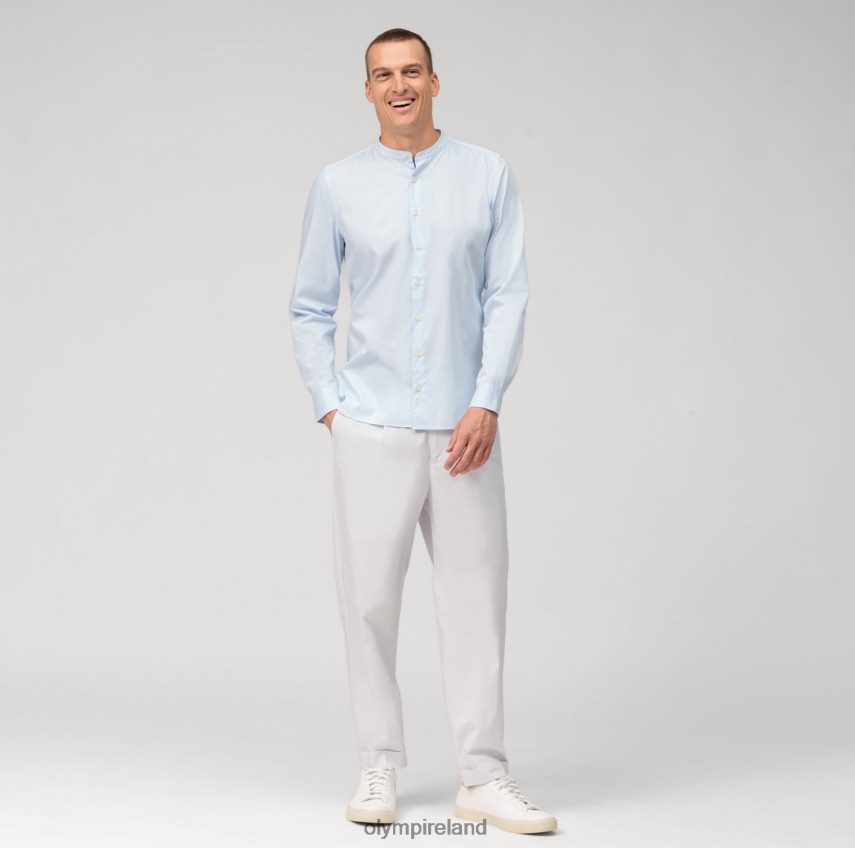 Clothing OLYMP Level Five Garment Washed Body Fit, Business Shirt, Stand-Up Collar, Bleu 24L846496