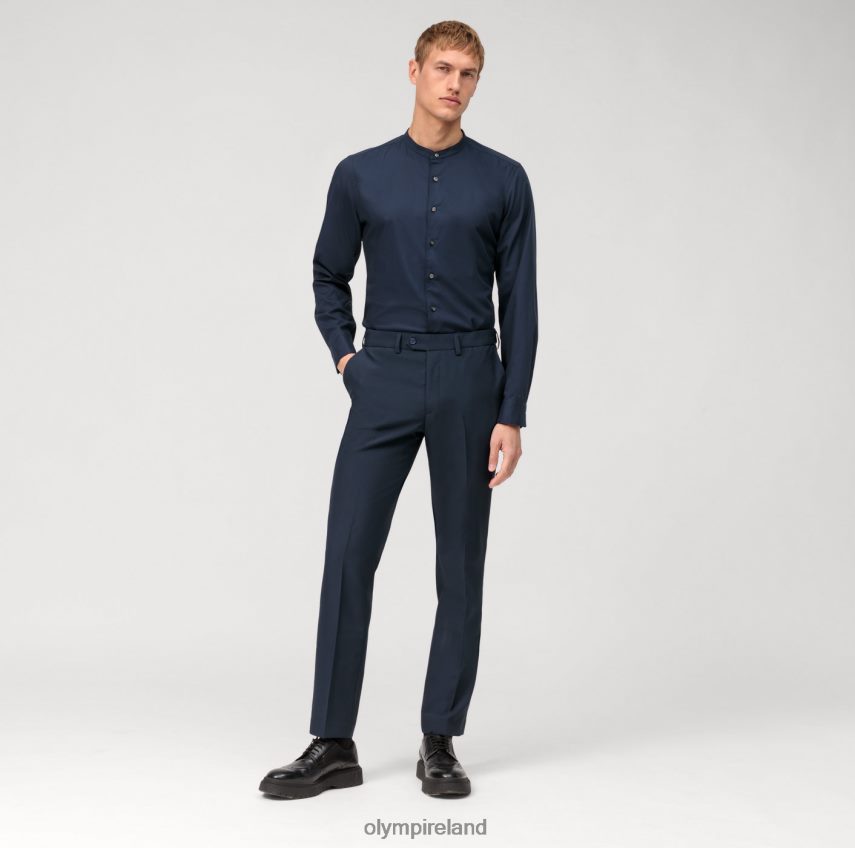 Clothing OLYMP Level Five Garment Washed Body Fit, Business Shirt, Stand-Up Collar, Marine 24L846458
