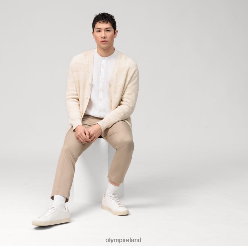 Clothing OLYMP Level Five Garment Washed Body Fit, Business Shirt, Stand-Up Collar, White 24L846424