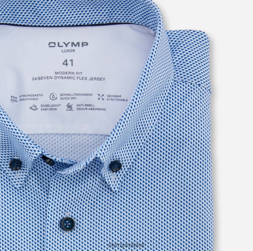 Clothing OLYMP Luxor 24/Seven Modern Fit, Business Shirt, Button-Down, Bleu 24L8461104