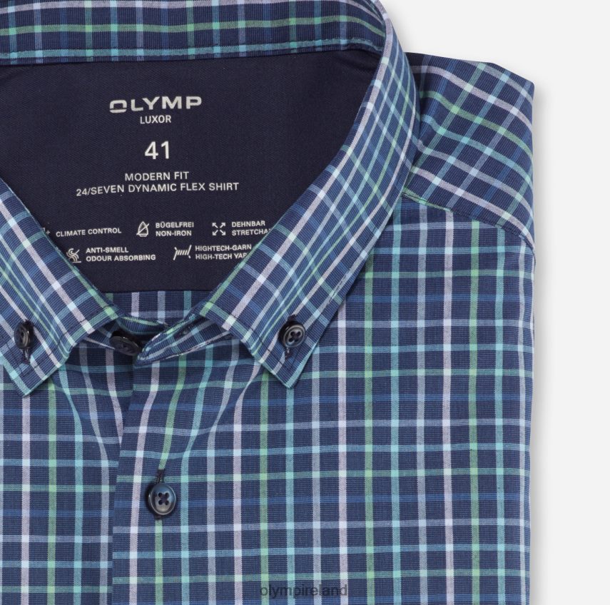 Clothing OLYMP Luxor 24/Seven Modern Fit, Business Shirt, Button-Down, Light Green 24L8461221