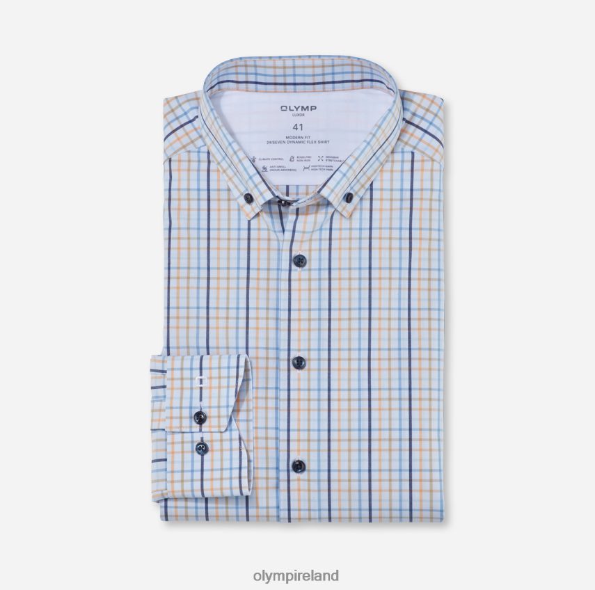 Clothing OLYMP Luxor 24/Seven Modern Fit, Business Shirt, Button-Down, Mandarin 24L8461167