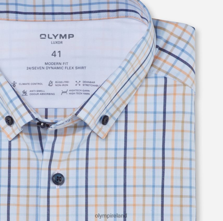 Clothing OLYMP Luxor 24/Seven Modern Fit, Business Shirt, Button-Down, Mandarin 24L8461167