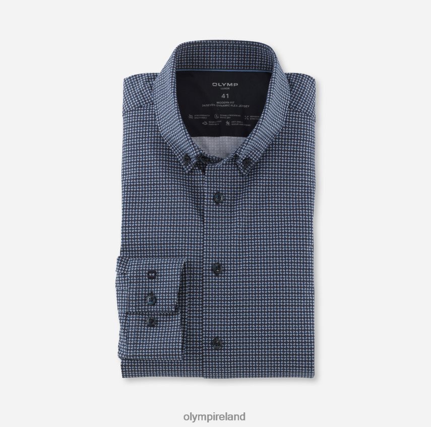 Clothing OLYMP Luxor 24/Seven Modern Fit, Business Shirt, Button-Down, Marine 24L8461077