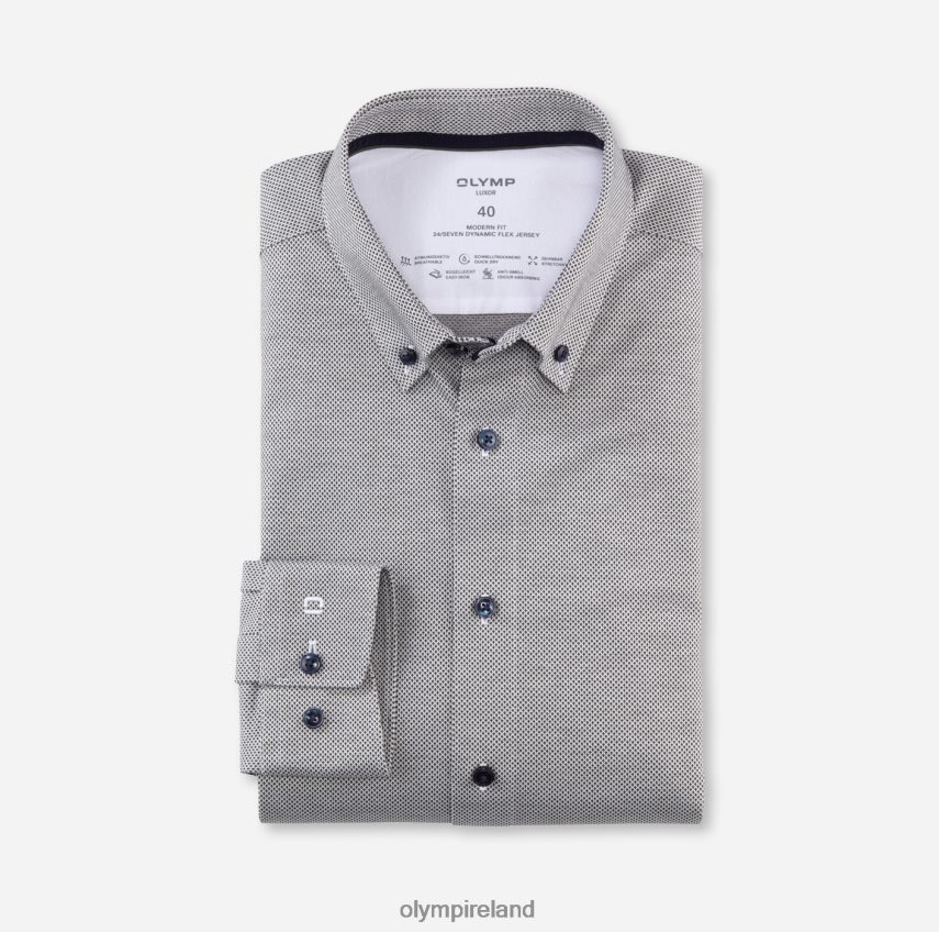 Clothing OLYMP Luxor 24/Seven Modern Fit, Business Shirt, Button-Down, Olive 24L8461027