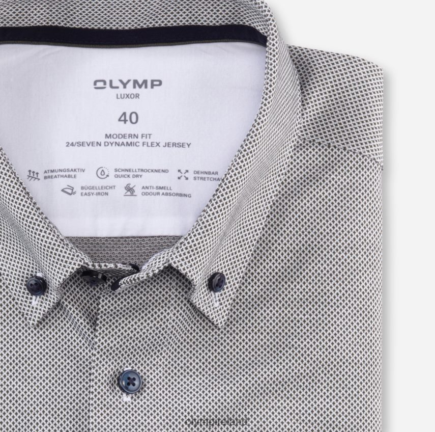 Clothing OLYMP Luxor 24/Seven Modern Fit, Business Shirt, Button-Down, Olive 24L8461027