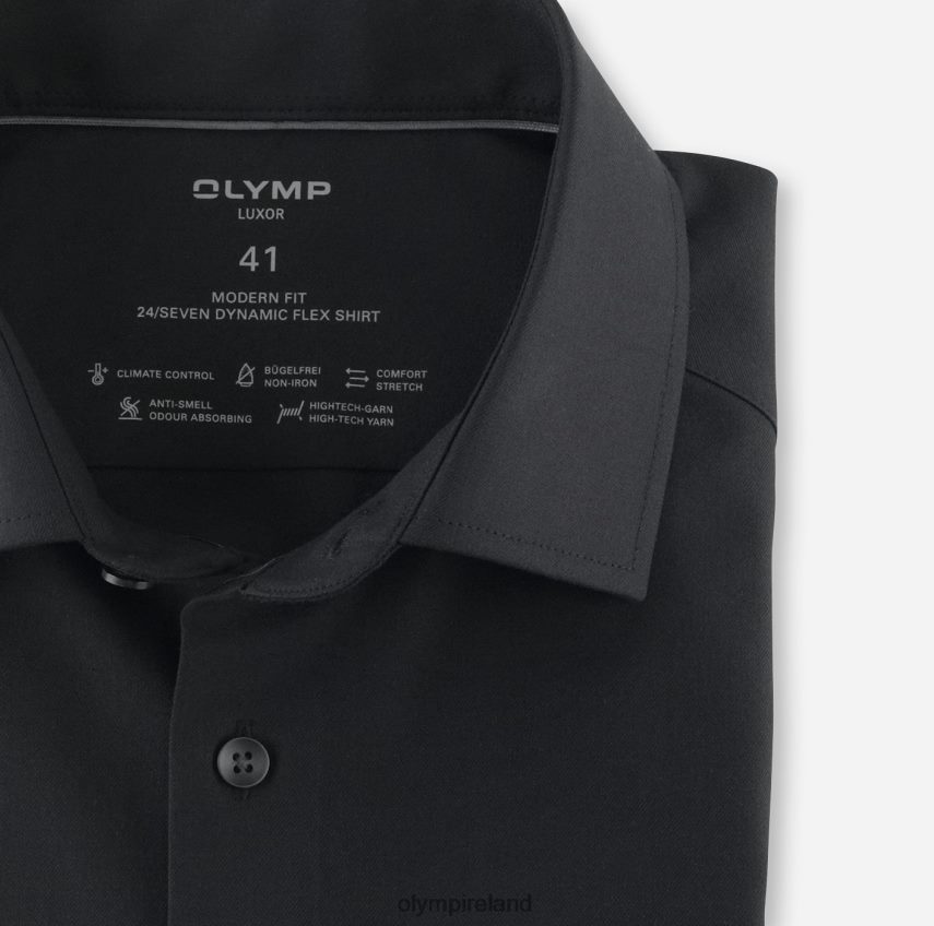 Clothing OLYMP Luxor 24/Seven Modern Fit, Business Shirt, Global Kent, Black 24L846964