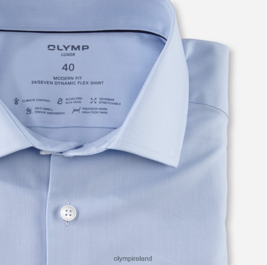 Clothing OLYMP Luxor 24/Seven Modern Fit, Business Shirt, Global Kent, Bleu 24L8461047