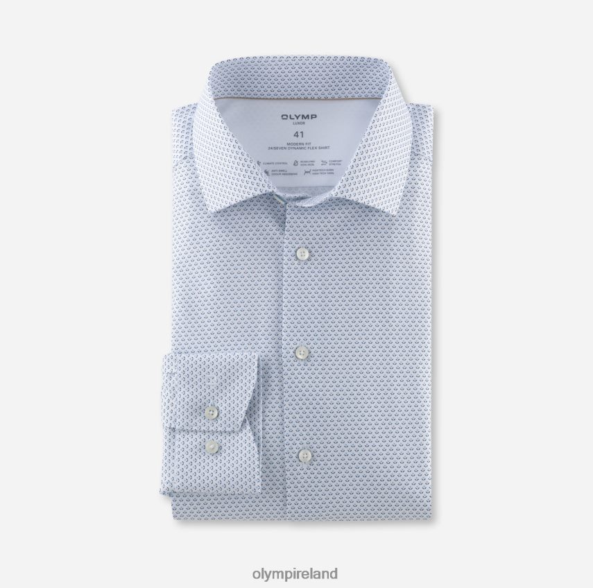 Clothing OLYMP Luxor 24/Seven Modern Fit, Business Shirt, Global Kent, Bleu 24L8461138
