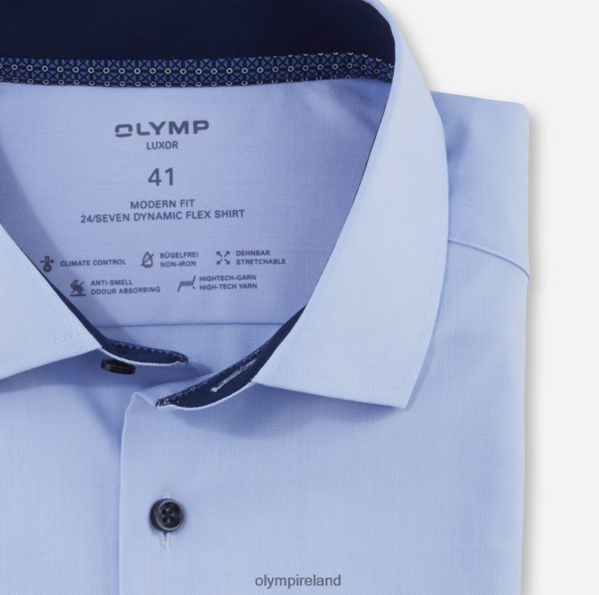 Clothing OLYMP Luxor 24/Seven Modern Fit, Business Shirt, Global Kent, Bleu 24L8461322