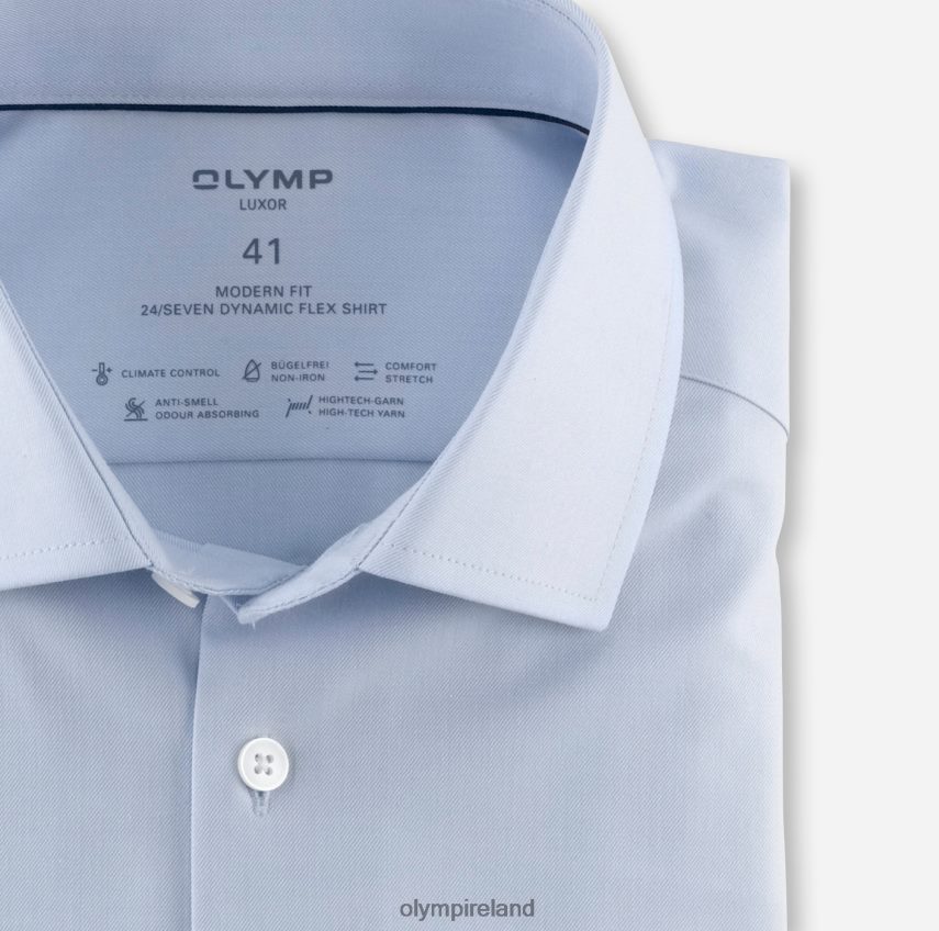 Clothing OLYMP Luxor 24/Seven Modern Fit, Business Shirt, Global Kent, Bleu 24L846957