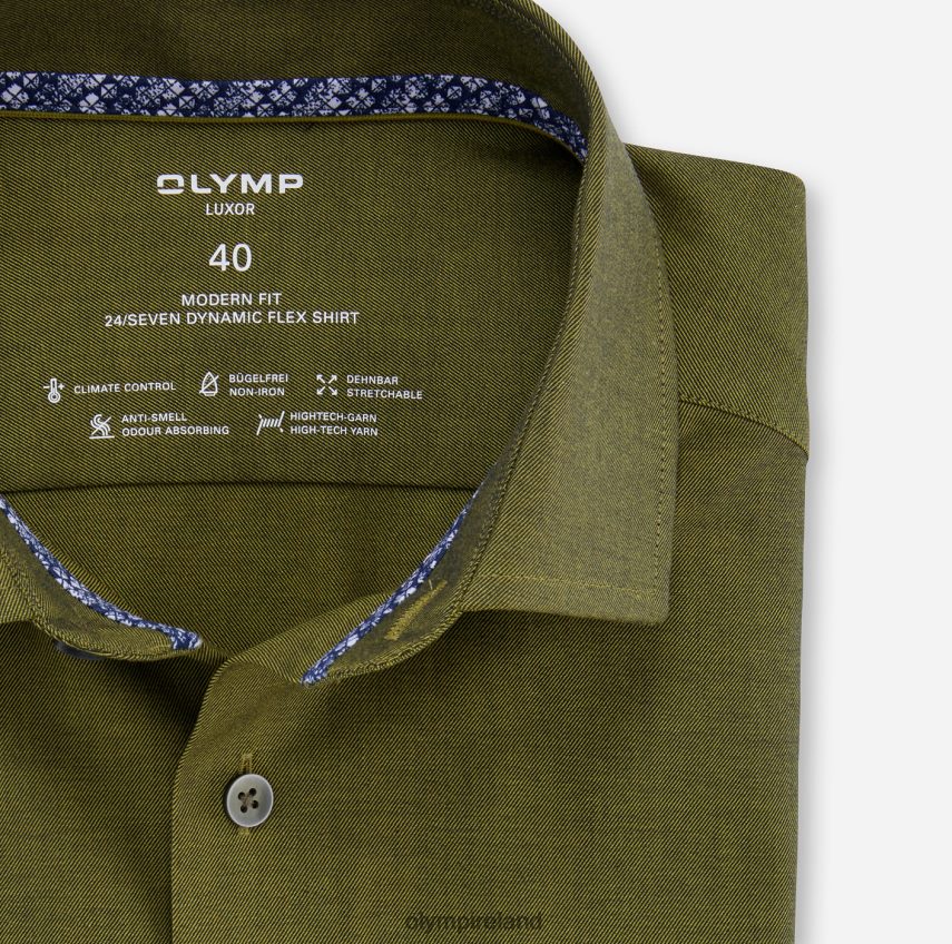 Clothing OLYMP Luxor 24/Seven Modern Fit, Business Shirt, Global Kent, Dark Green 24L8461120