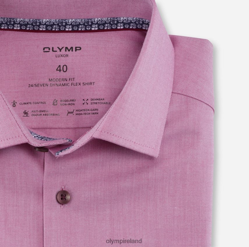 Clothing OLYMP Luxor 24/Seven Modern Fit, Business Shirt, Global Kent, Fuchsia 24L8461196