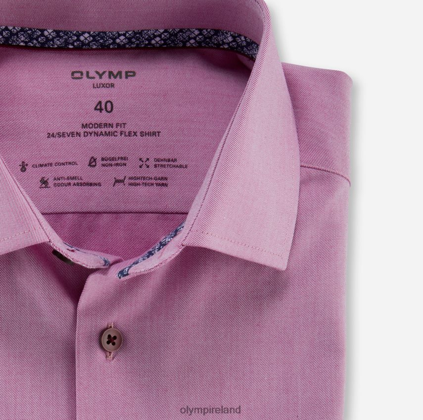 Clothing OLYMP Luxor 24/Seven Modern Fit, Business Shirt, Global Kent, Fuchsia 24L8461200