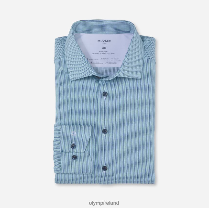 Clothing OLYMP Luxor 24/Seven Modern Fit, Business Shirt, Global Kent, Light Green 24L8461116