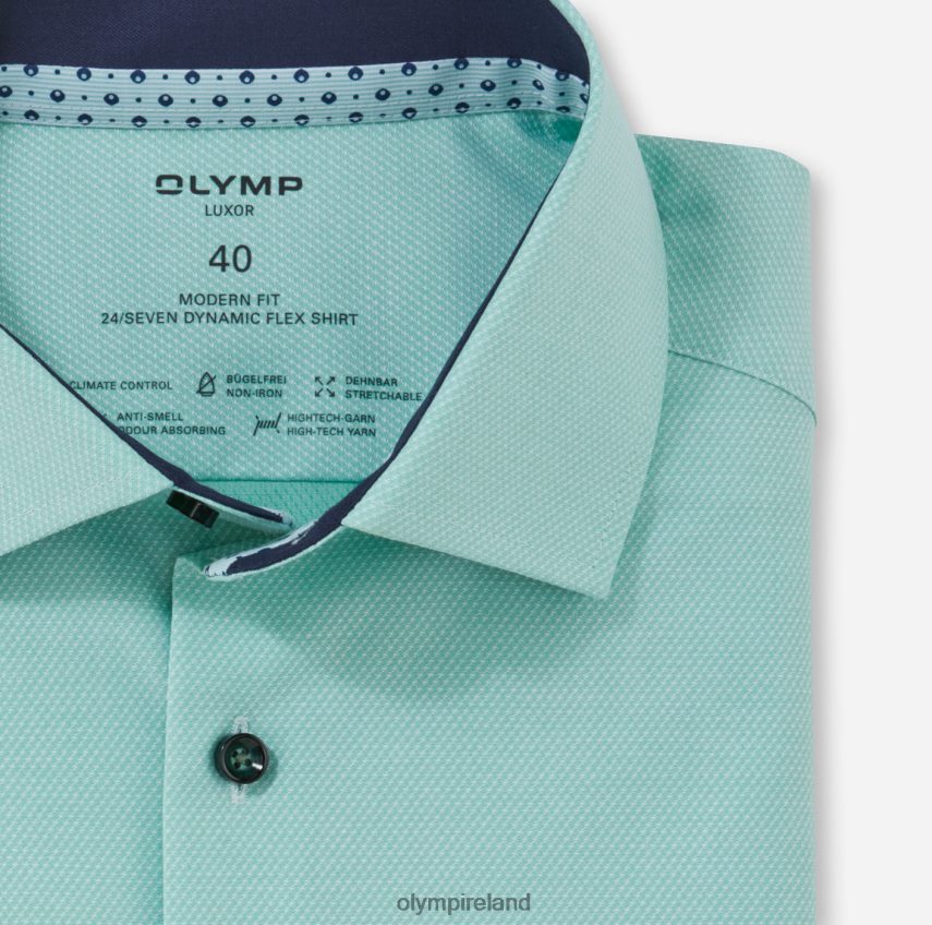 Clothing OLYMP Luxor 24/Seven Modern Fit, Business Shirt, Global Kent, Light Green 24L8461179