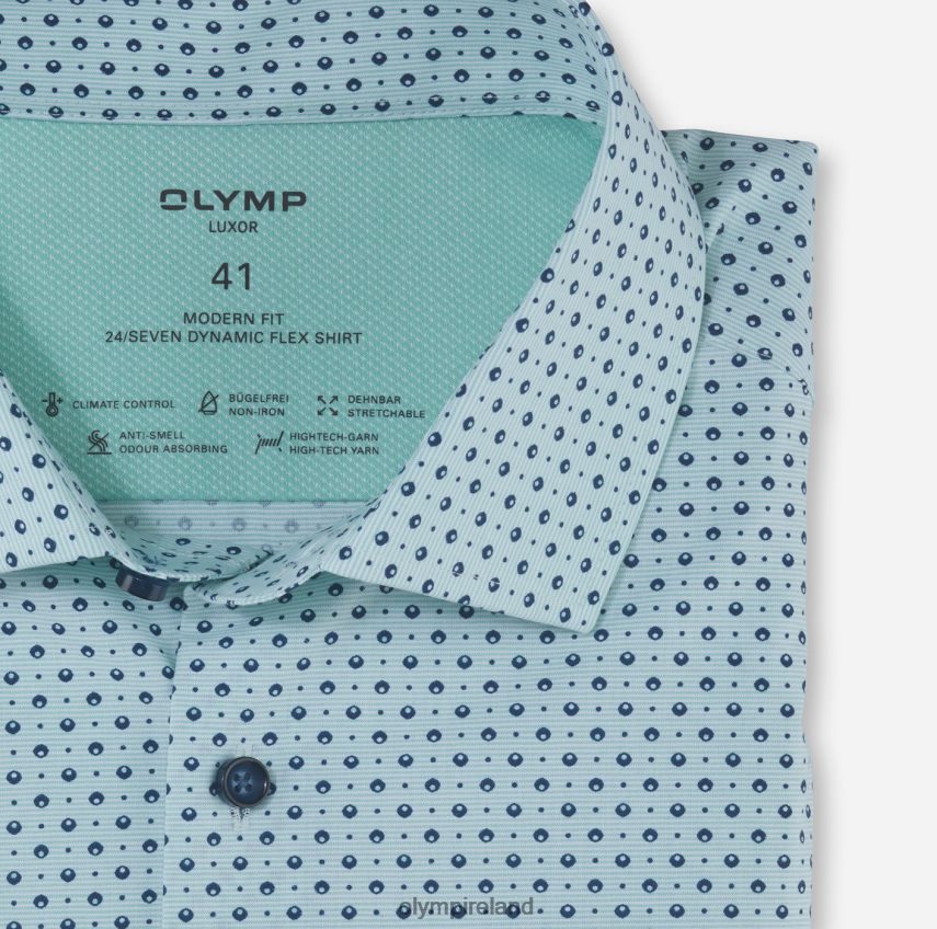 Clothing OLYMP Luxor 24/Seven Modern Fit, Business Shirt, Global Kent, Light Green 24L8461218