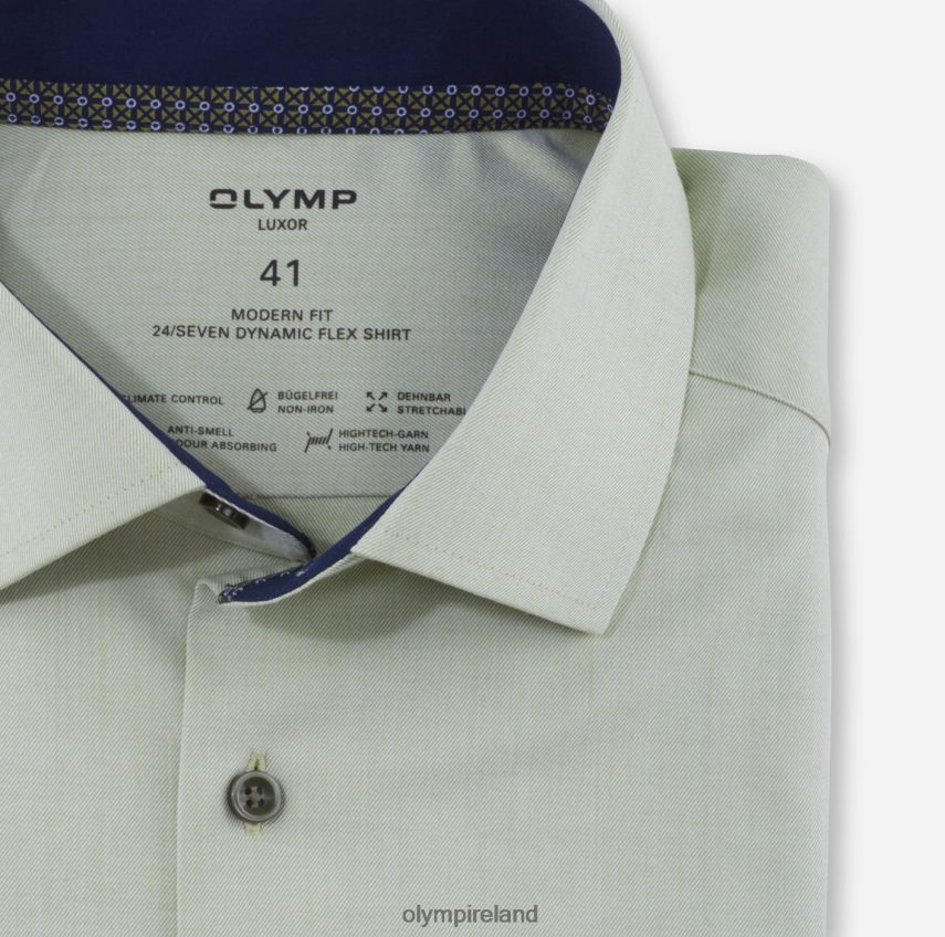 Clothing OLYMP Luxor 24/Seven Modern Fit, Business Shirt, Global Kent, Lime 24L8461155