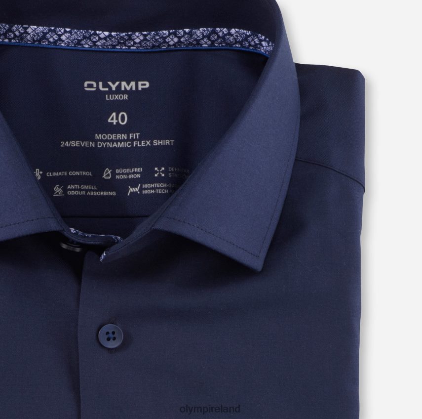 Clothing OLYMP Luxor 24/Seven Modern Fit, Business Shirt, Global Kent, Marine 24L8461080