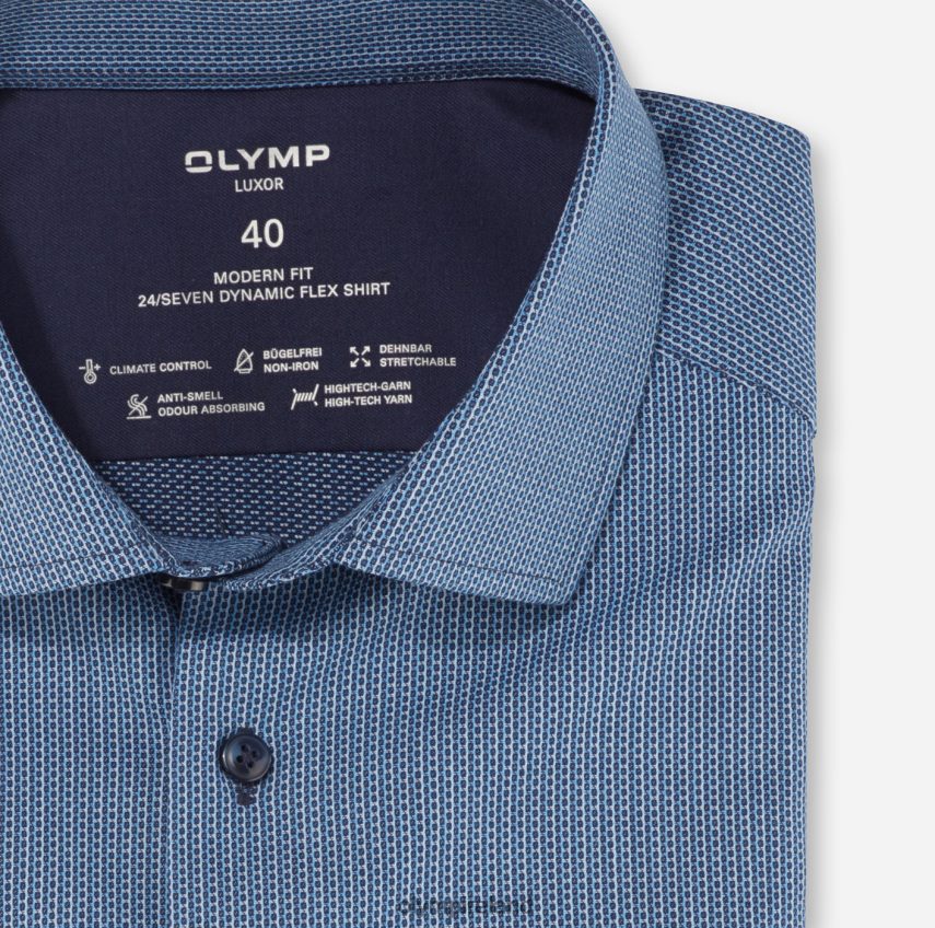 Clothing OLYMP Luxor 24/Seven Modern Fit, Business Shirt, Global Kent, Marine 24L8461229