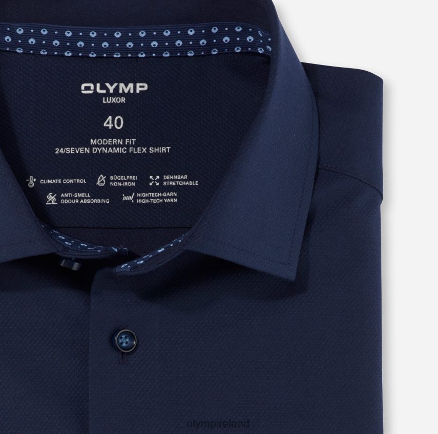 Clothing OLYMP Luxor 24/Seven Modern Fit, Business Shirt, Global Kent, Marine 24L8461318