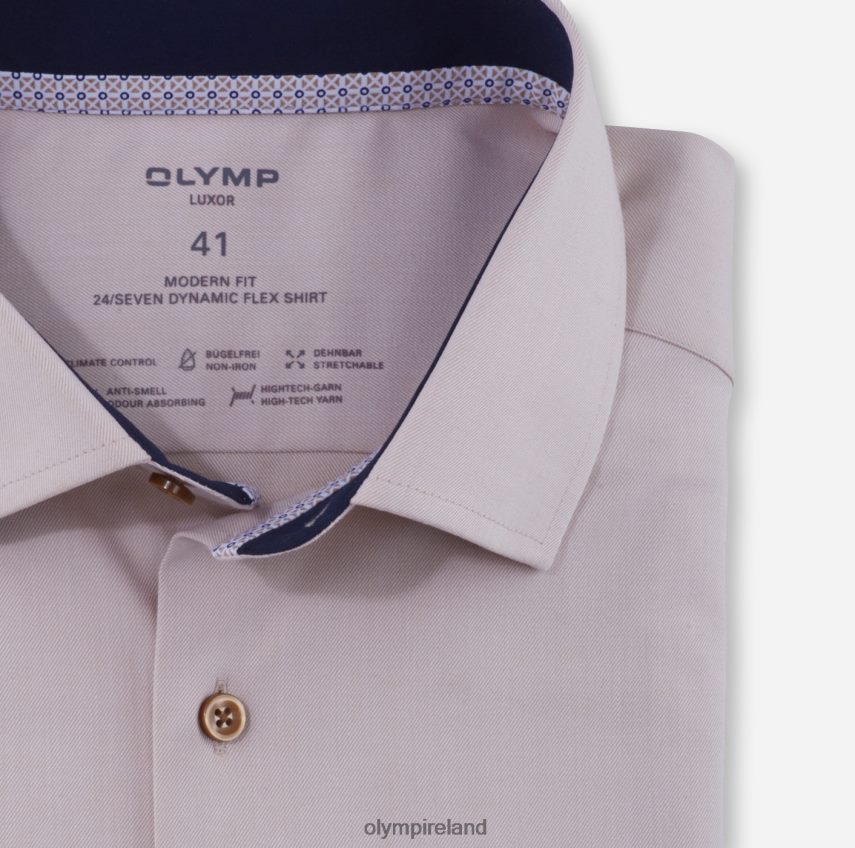Clothing OLYMP Luxor 24/Seven Modern Fit, Business Shirt, Global Kent, Natural 24L8461238