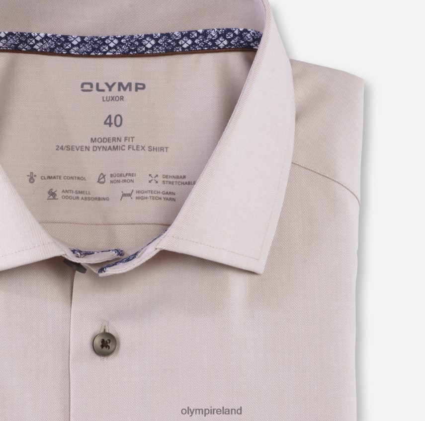 Clothing OLYMP Luxor 24/Seven Modern Fit, Business Shirt, Global Kent, Natural 24L846942