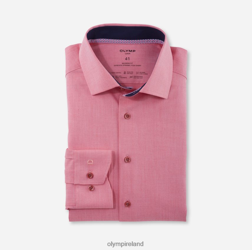 Clothing OLYMP Luxor 24/Seven Modern Fit, Business Shirt, Global Kent, Red 24L8461113