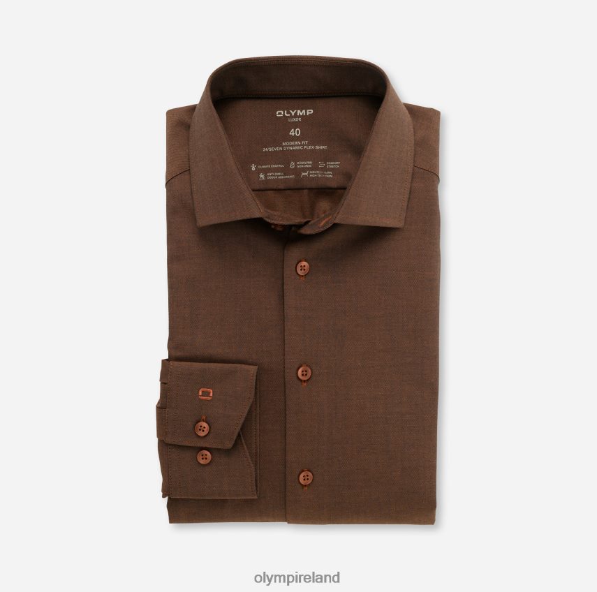 Clothing OLYMP Luxor 24/Seven Modern Fit, Business Shirt, Global Kent, Red Orange 24L8461353