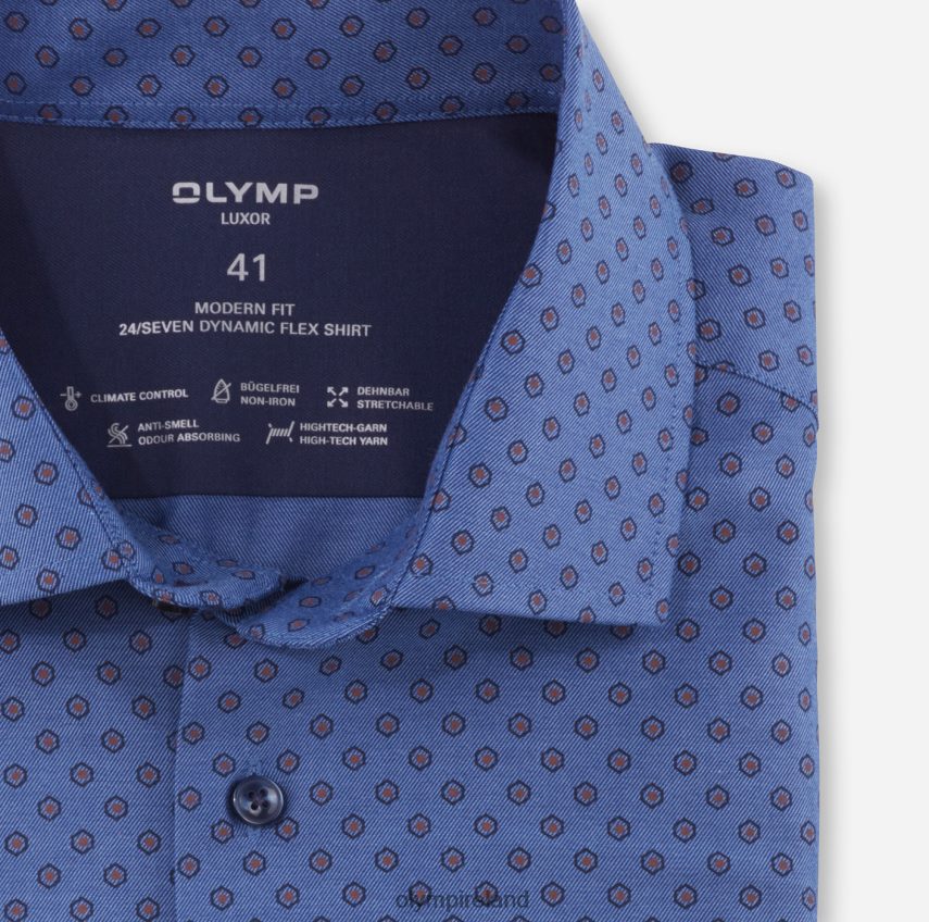 Clothing OLYMP Luxor 24/Seven Modern Fit, Business Shirt, Global Kent, Reddish Brown 24L8461074