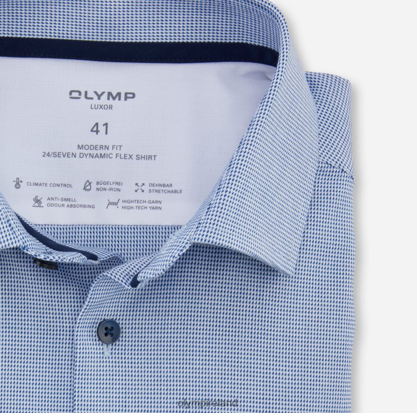 Clothing OLYMP Luxor 24/Seven Modern Fit, Business Shirt, Global Kent, Royal 24L846940