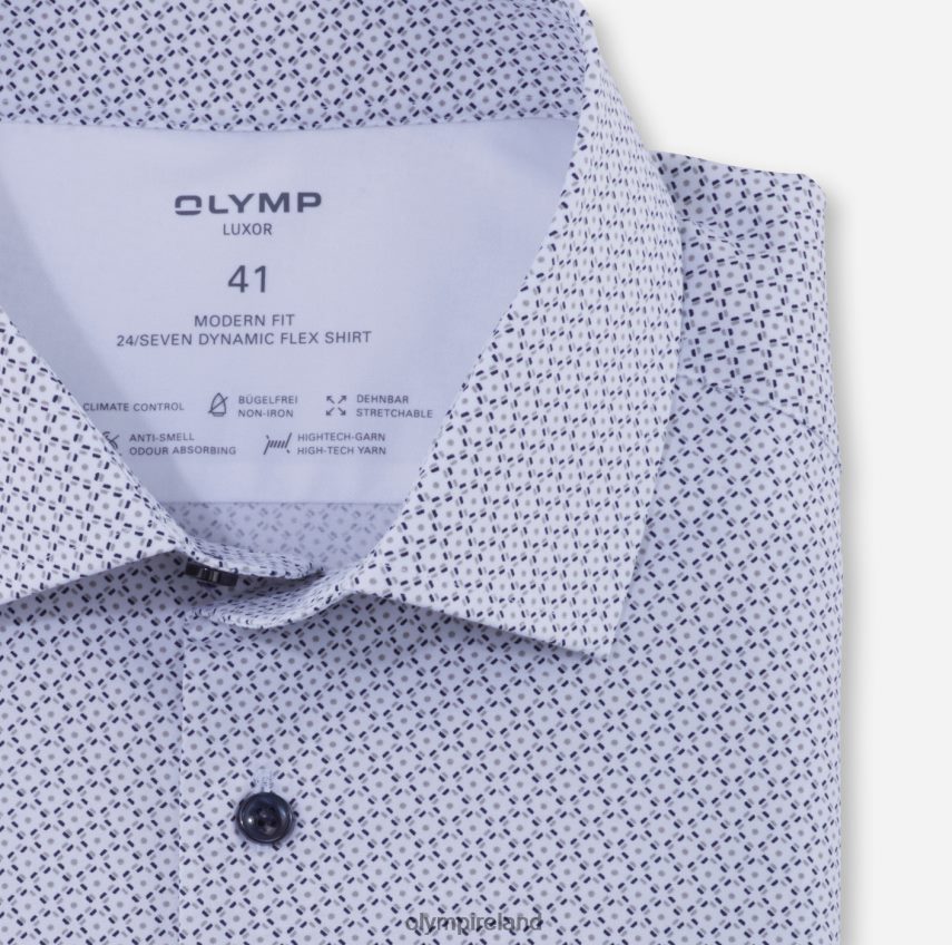 Clothing OLYMP Luxor 24/Seven Modern Fit, Business Shirt, Global Kent, Taupe 24L8461164