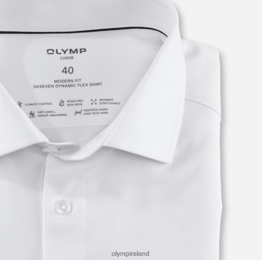 Clothing OLYMP Luxor 24/Seven Modern Fit, Business Shirt, Global Kent, White 24L8461008