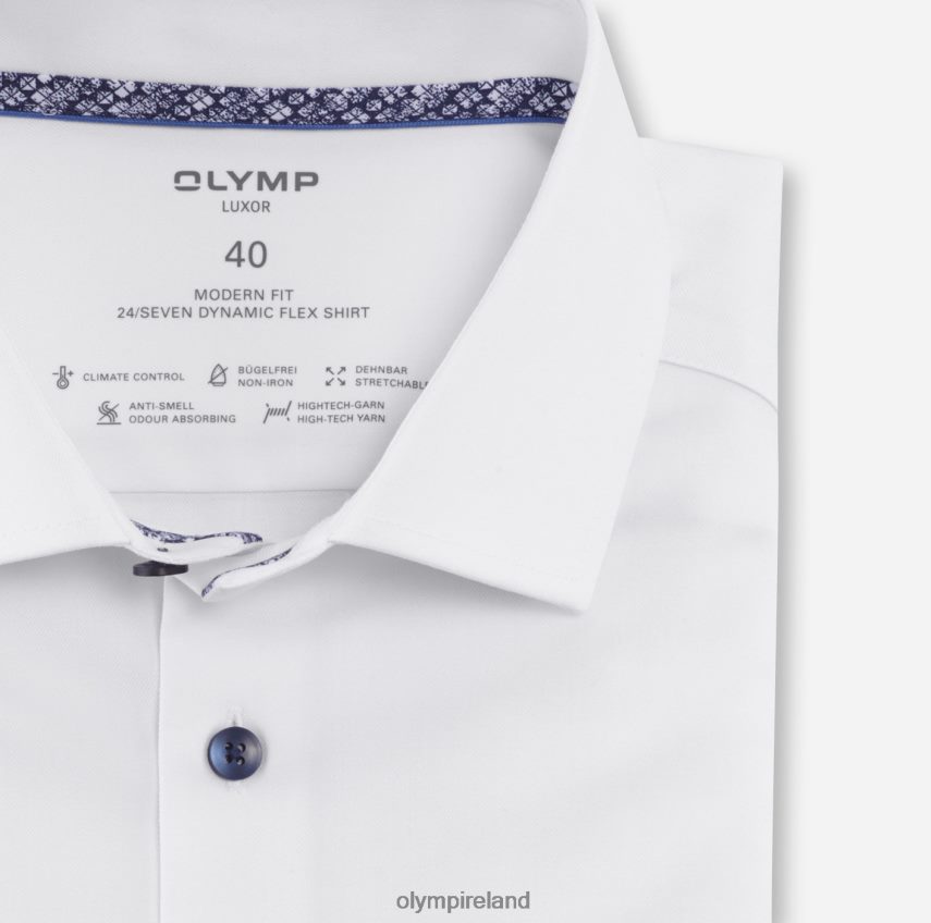 Clothing OLYMP Luxor 24/Seven Modern Fit, Business Shirt, Global Kent, White 24L8461068