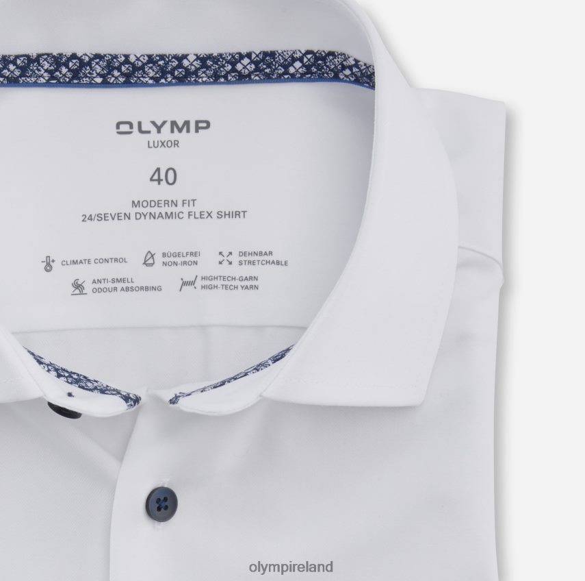 Clothing OLYMP Luxor 24/Seven Modern Fit, Business Shirt, Global Kent, White 24L8461285